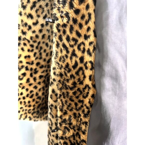 VTG Plush Faux Fur Cheetah Leopard Swing Coat Charles Klein Size Made In USA Med - Picture 9 of 13